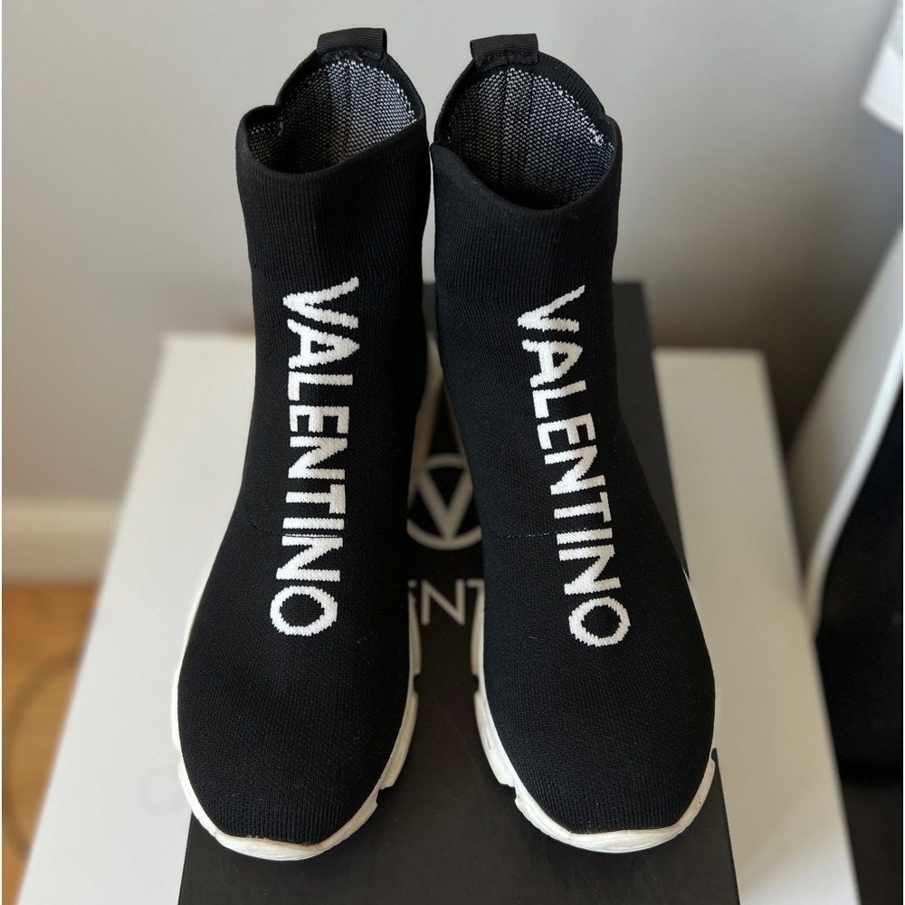 Authentic Mario Valentino Melissa Logo Sock Sneakers in Size 8